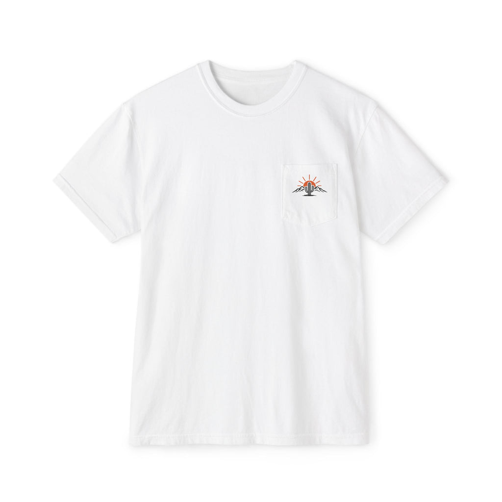 Arizona & Co. Pocket Logo T-Shirt — Mini Sunset Cactus Mountain Graphic