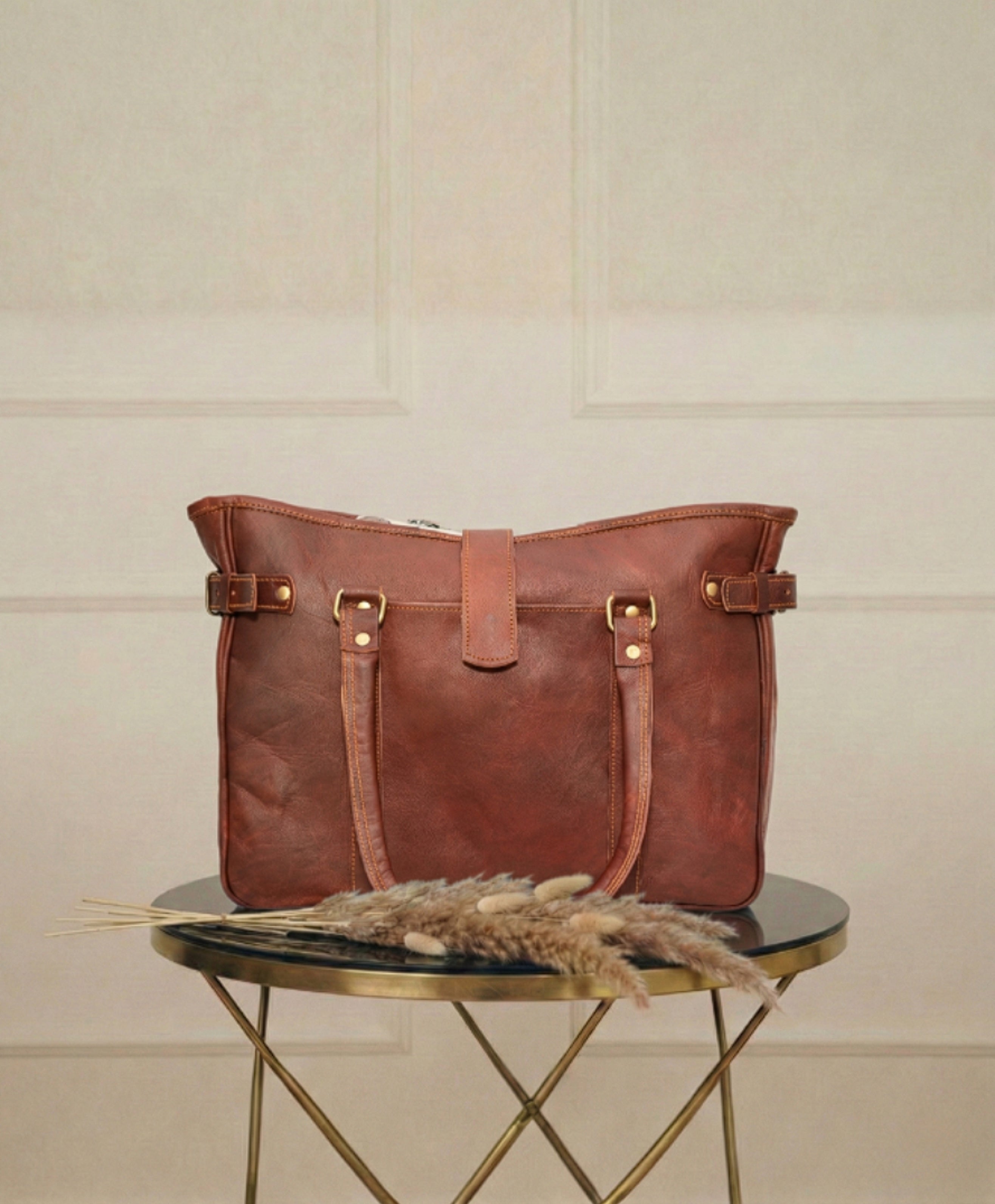 Walnut Brown Leather Tote