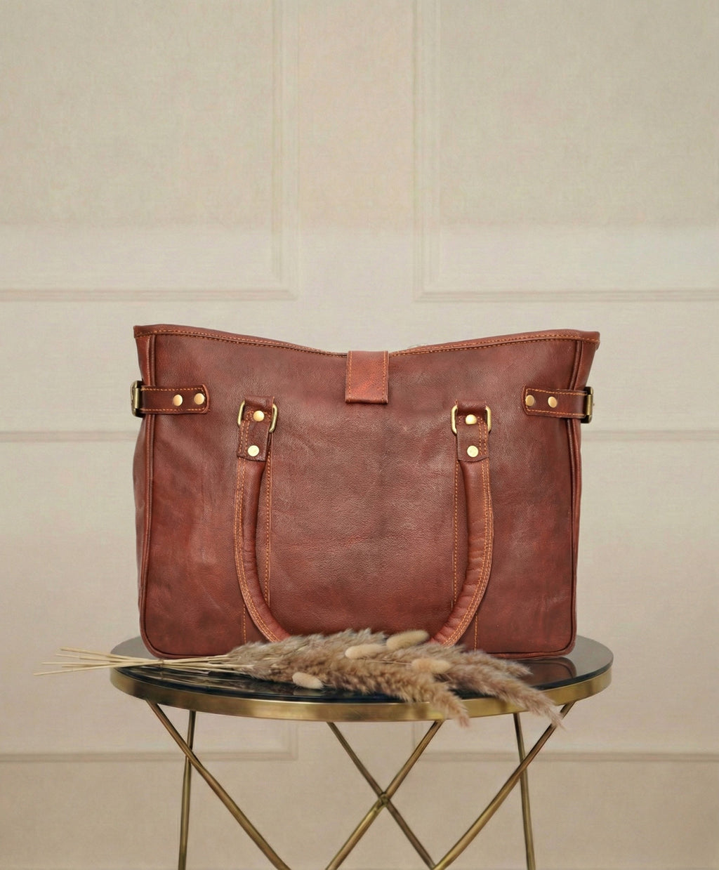 Walnut Brown Leather Tote