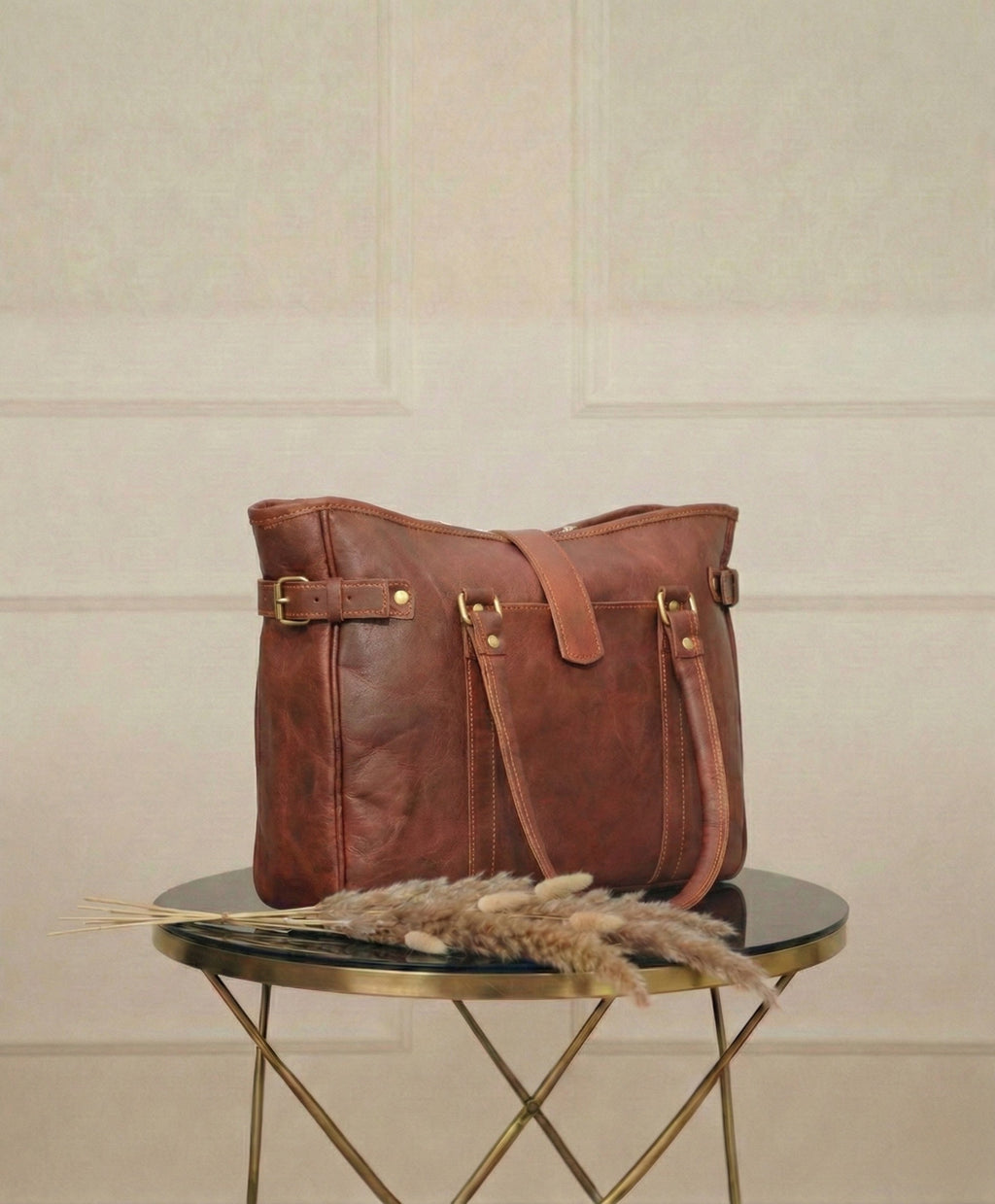 Walnut Brown Leather Tote