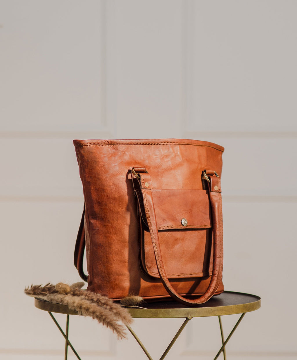 Classic Brown Leather Tote