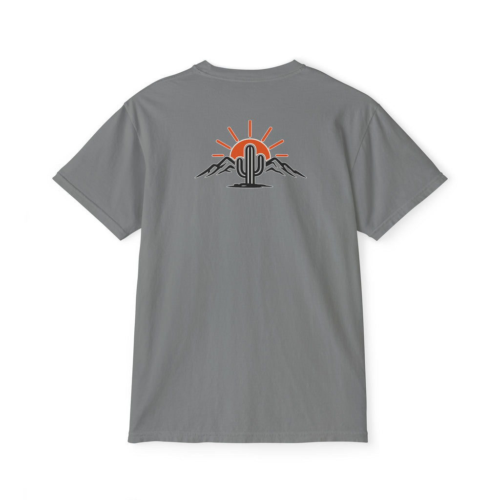 Arizona & Co. Pocket Logo T-Shirt — Mini Sunset Cactus Mountain Graphic