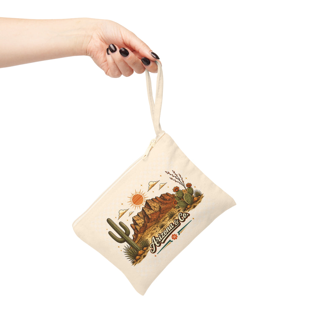 Desert Scene Logo Zipper Pouch | Arizona & Co.