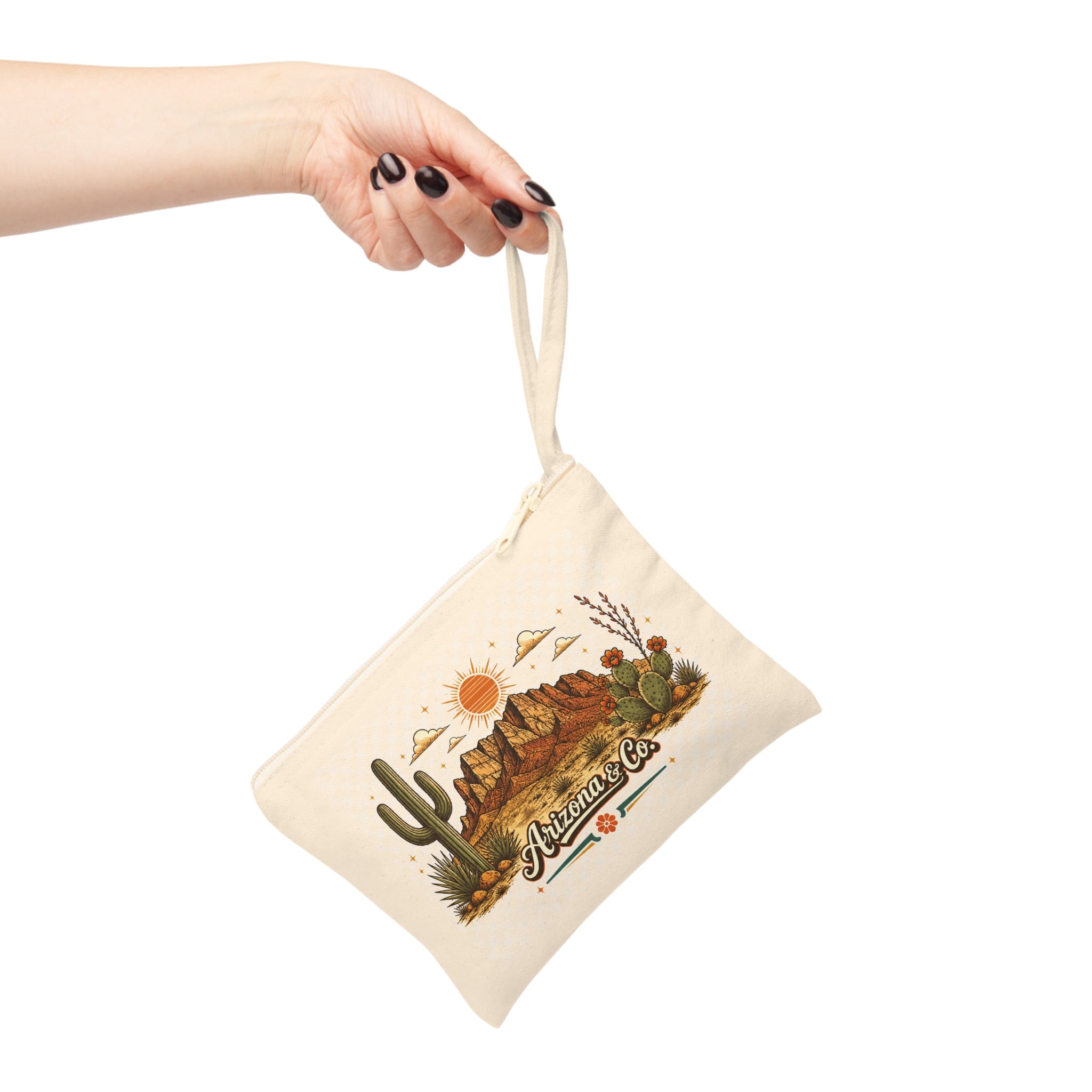 Desert Scene Logo Zipper Pouch | Arizona & Co.