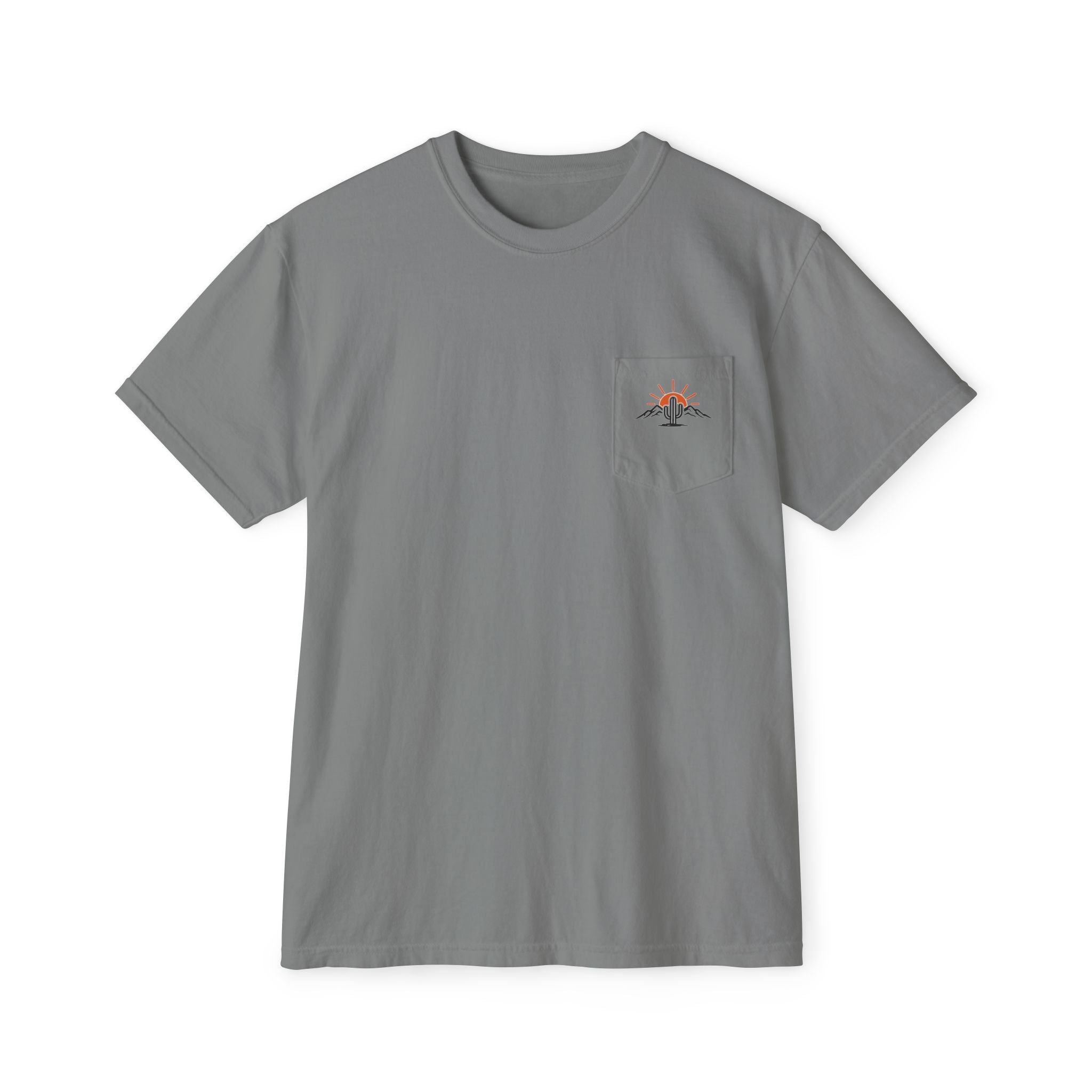 Arizona & Co. Pocket Logo T-Shirt — Mini Sunset Cactus Mountain Graphic