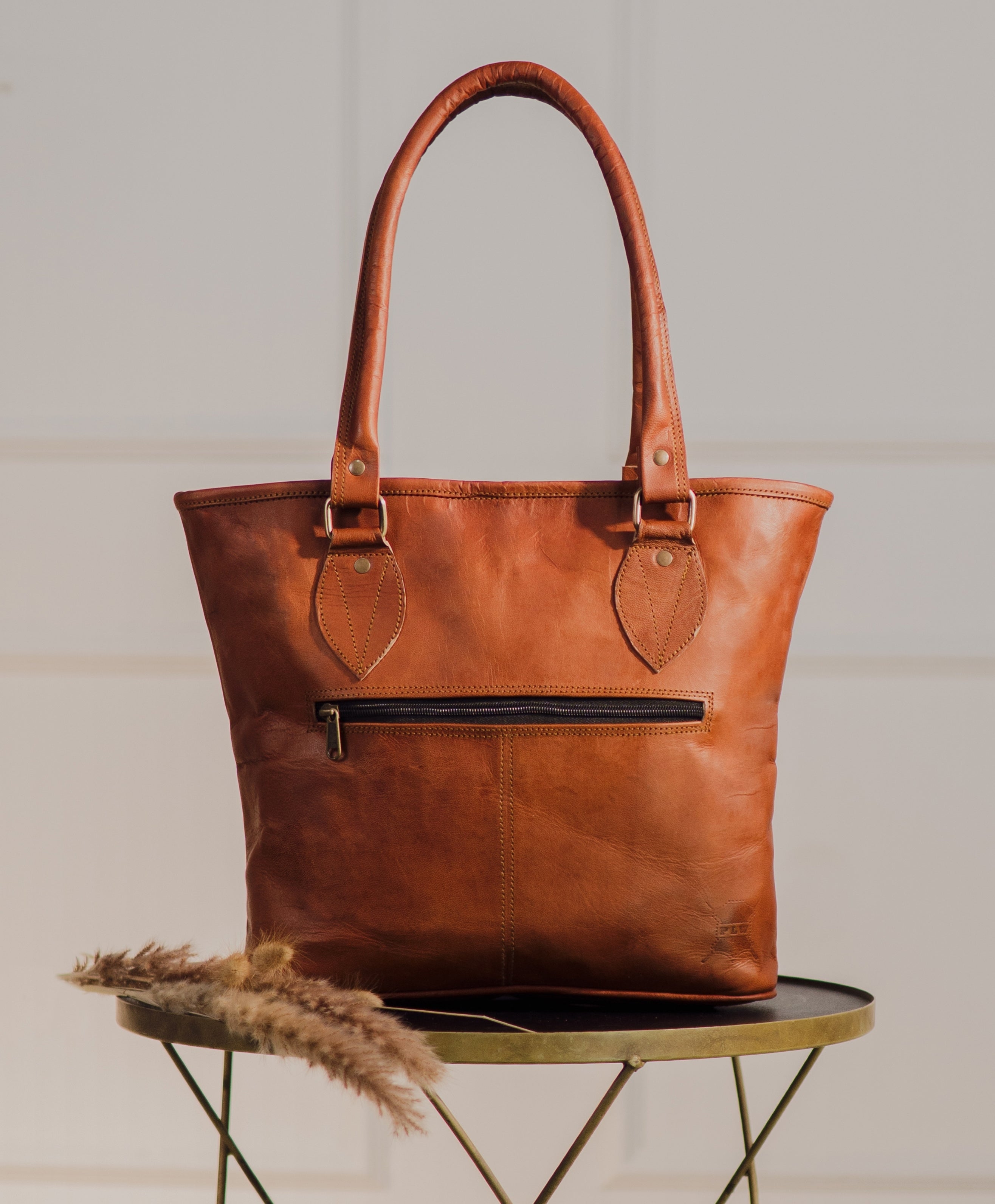 Earthy Brown Leather Tote