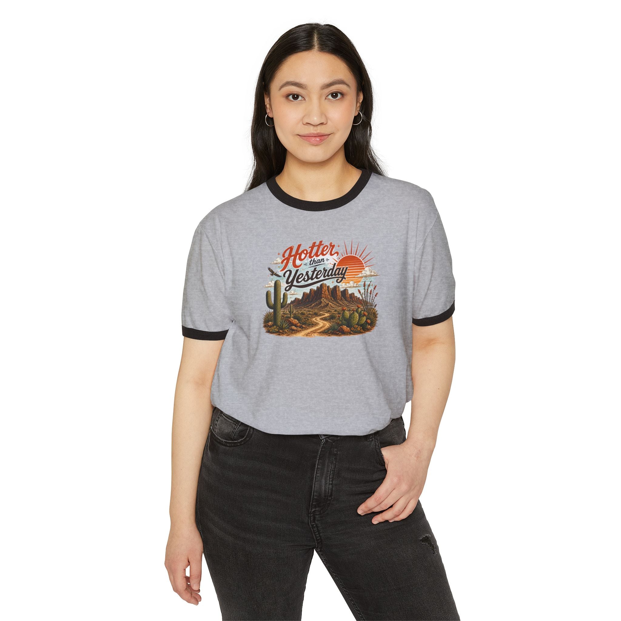 Hotter Than Yesterday Desert Ringer Tee Part of the Arizona & Co. Desert Collection
