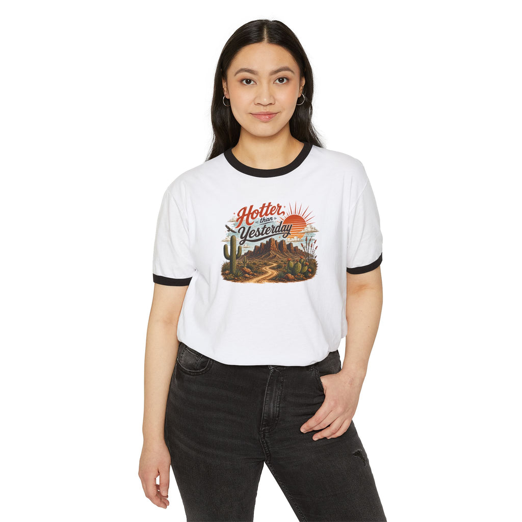 Hotter Than Yesterday Desert Ringer Tee Part of the Arizona & Co. Desert Collection