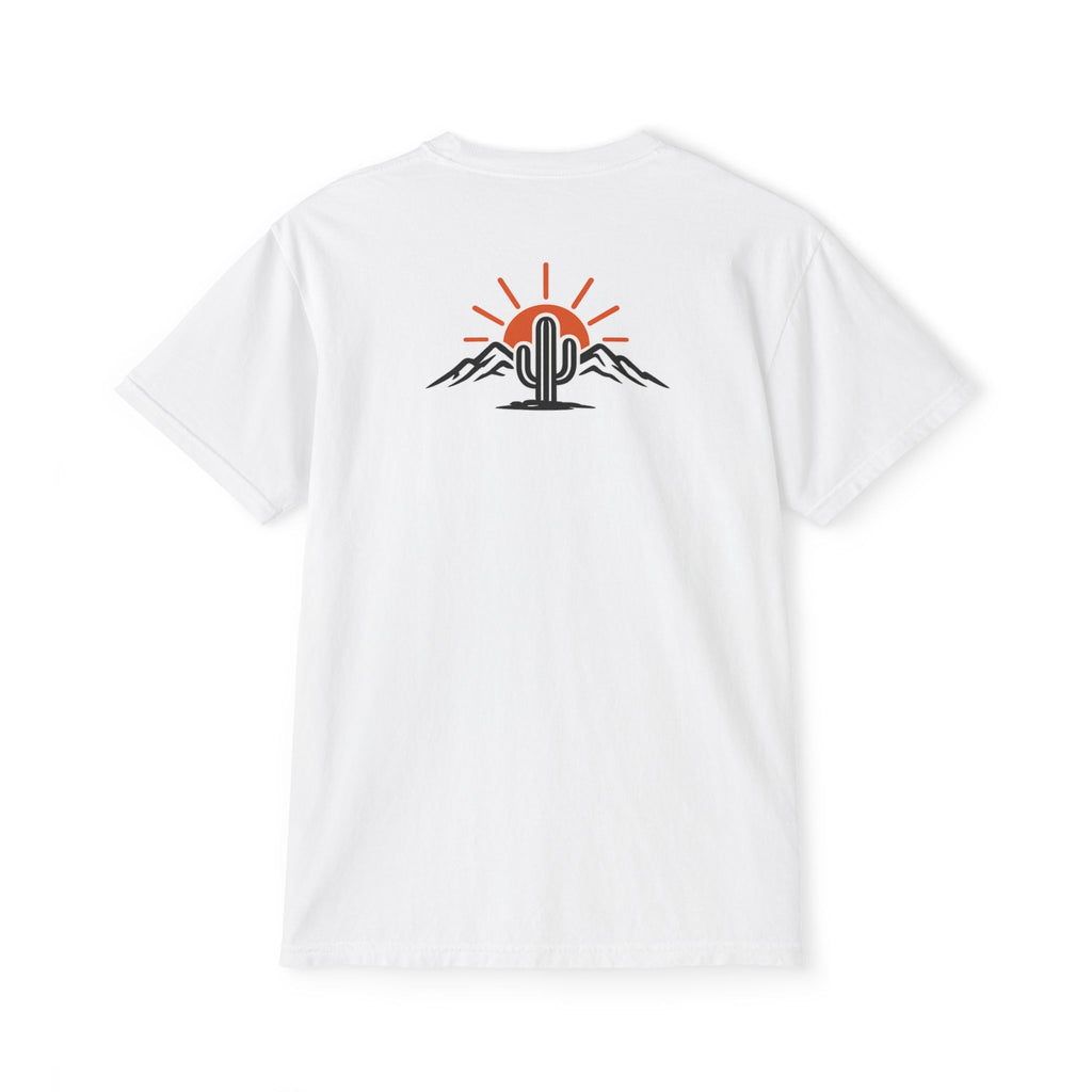 Arizona & Co. Pocket Logo T-Shirt — Mini Sunset Cactus Mountain Graphic