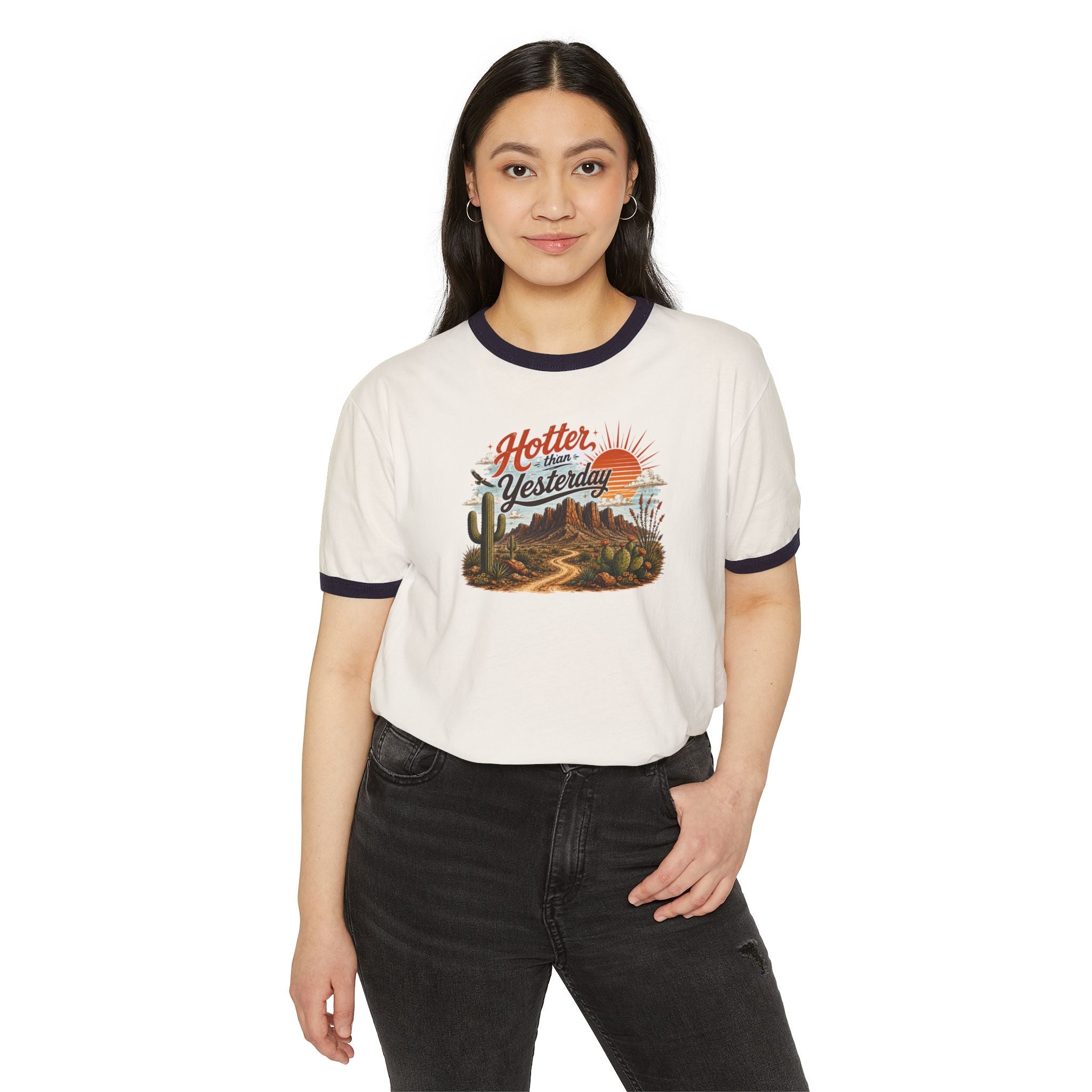 Hotter Than Yesterday Desert Ringer Tee Part of the Arizona & Co. Desert Collection