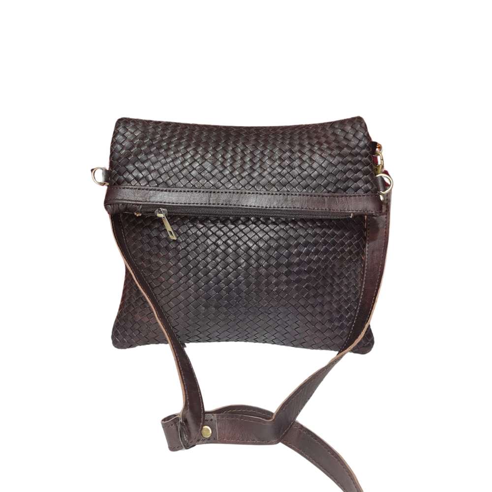 Moroccan Snake-Textured Leather Crossbody Purse